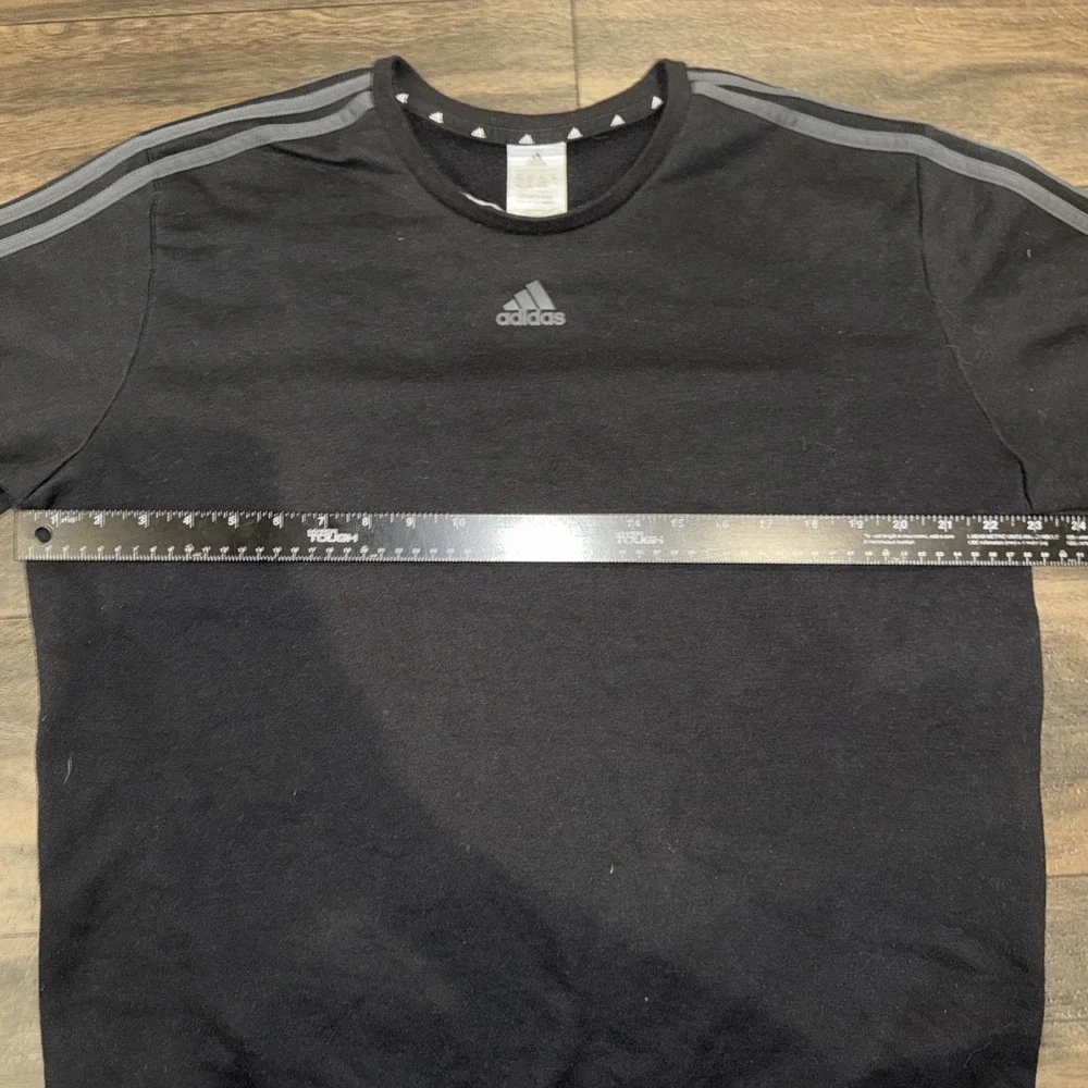Adidas Fleece Crewneck Pullover Sweater Men's Size XL Black Logo Athletic Fit
